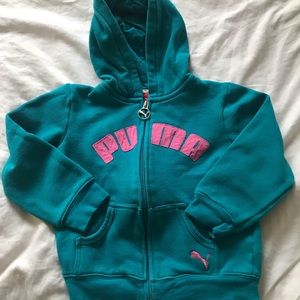 Girls 4T Blue and Pink Puma Sweater